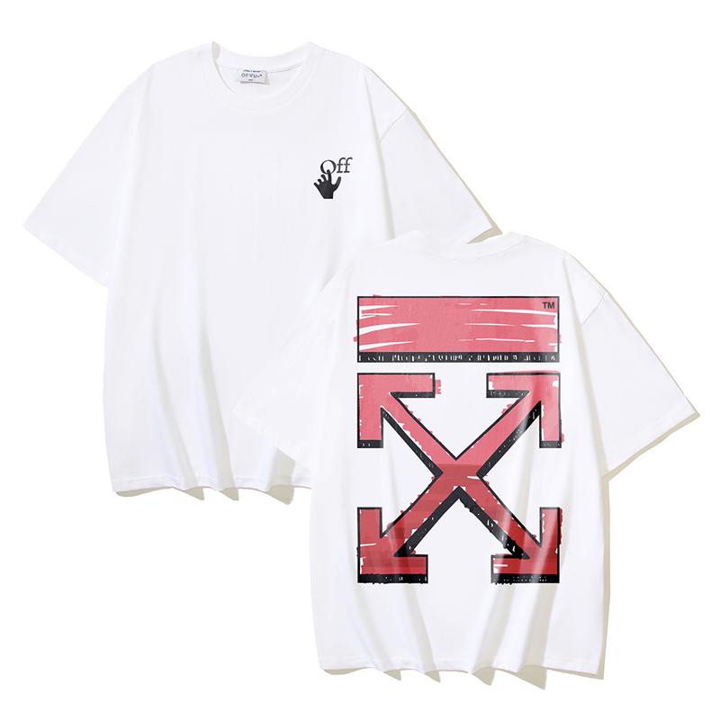 Off-White Летняя новинка 2026 года, футболка с коротким рукавом с принтом в виде граффити и стрелок, для мужчин и женщин