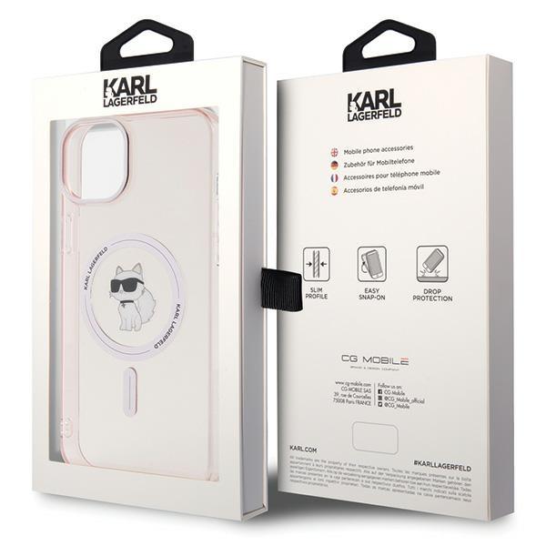 Karl Lagerfeld KLHMP15MHFCCNOP iPhone 15Plus / 14 Plus 6.7" pink hardcase IML Choupette MagSafe