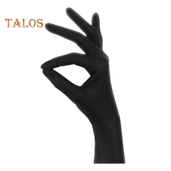 100Pcs Black Nitrile Disposable Gloves Medical Exam Latex Powder-Free Food Safe Textured Fingertips Anti-Slip Design Thick Gloves for Beauty Tattoo