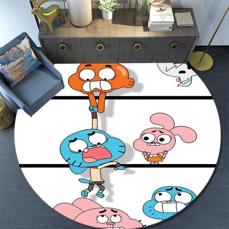 Gumball Cartoon pattern round rug,Carpet Rug for Living Room Bedroom Playroom ,Non-slip Floor Mat,Holiday Gifts and Birthday Gifts.