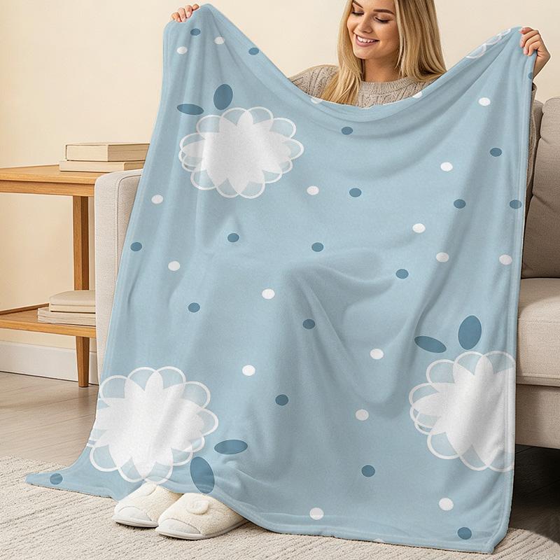 Printed Flannel Blanket: Soft, Skin-Friendly, Breathable - Perfect for Home, Dorm, Christmas & Halloween
