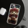 Animal Brown Cute Bear Phone Case Cover for iPhone 11 12 13 Mini 14 15 Plus 16 Pro Max 17 Air 7 8 + SE Art Customized Fundas 11