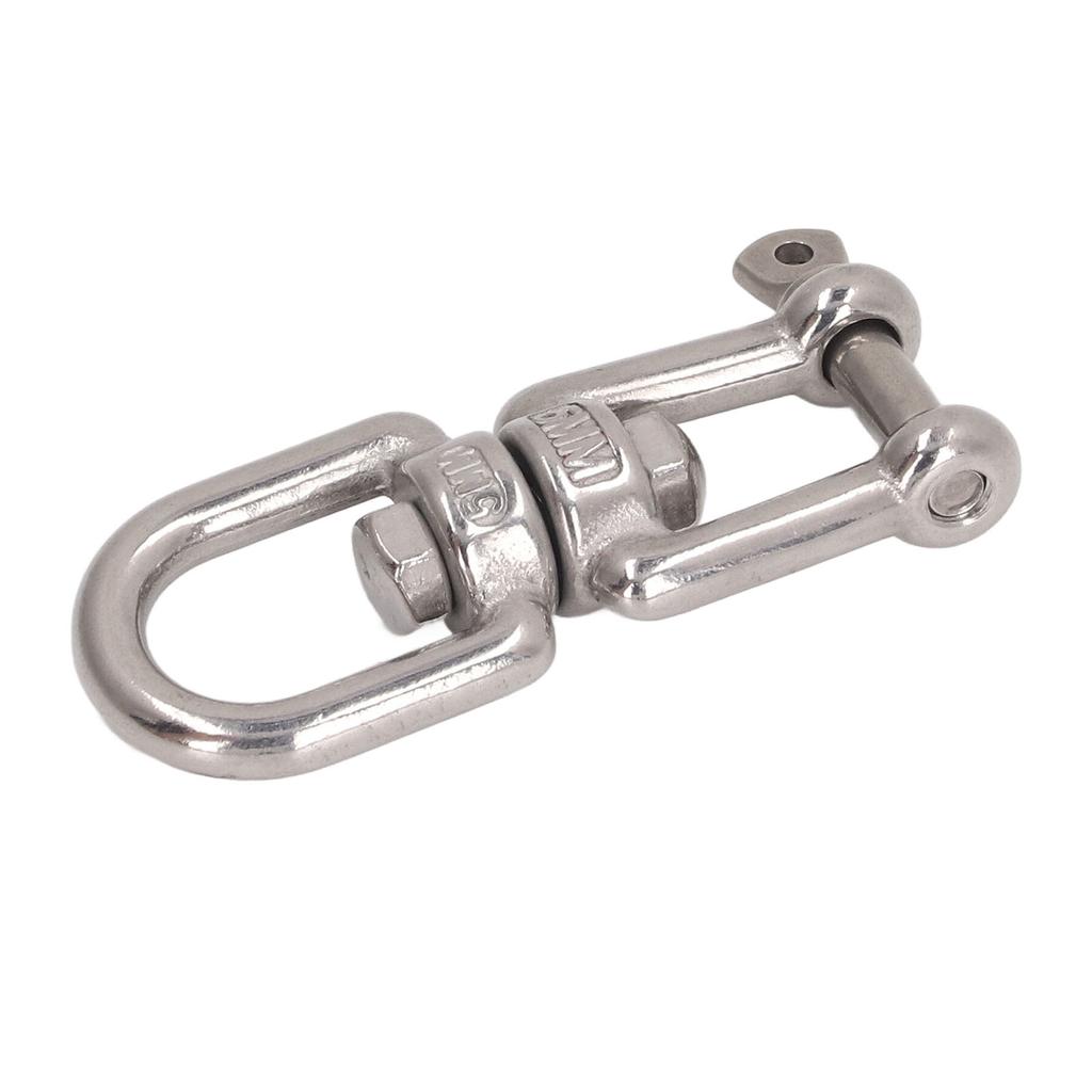 Double Jaw Shackle Professional Heavy Duty 304 Stainless Steel Rolling Shackle Device for Swing Climbing Rope 5mm 0.20in