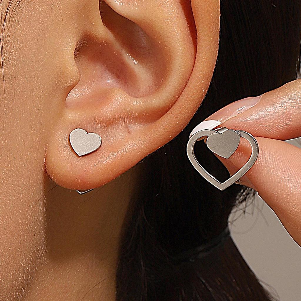 Геометрические двухслойные серьги с бриллиантами в форме треугольника для женщин