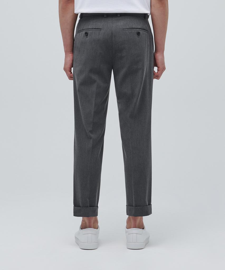 MUSINSA STANDARD Lightweight Tapered Turn-Up Hidden Banding Crop Slacks [Medium Gray]