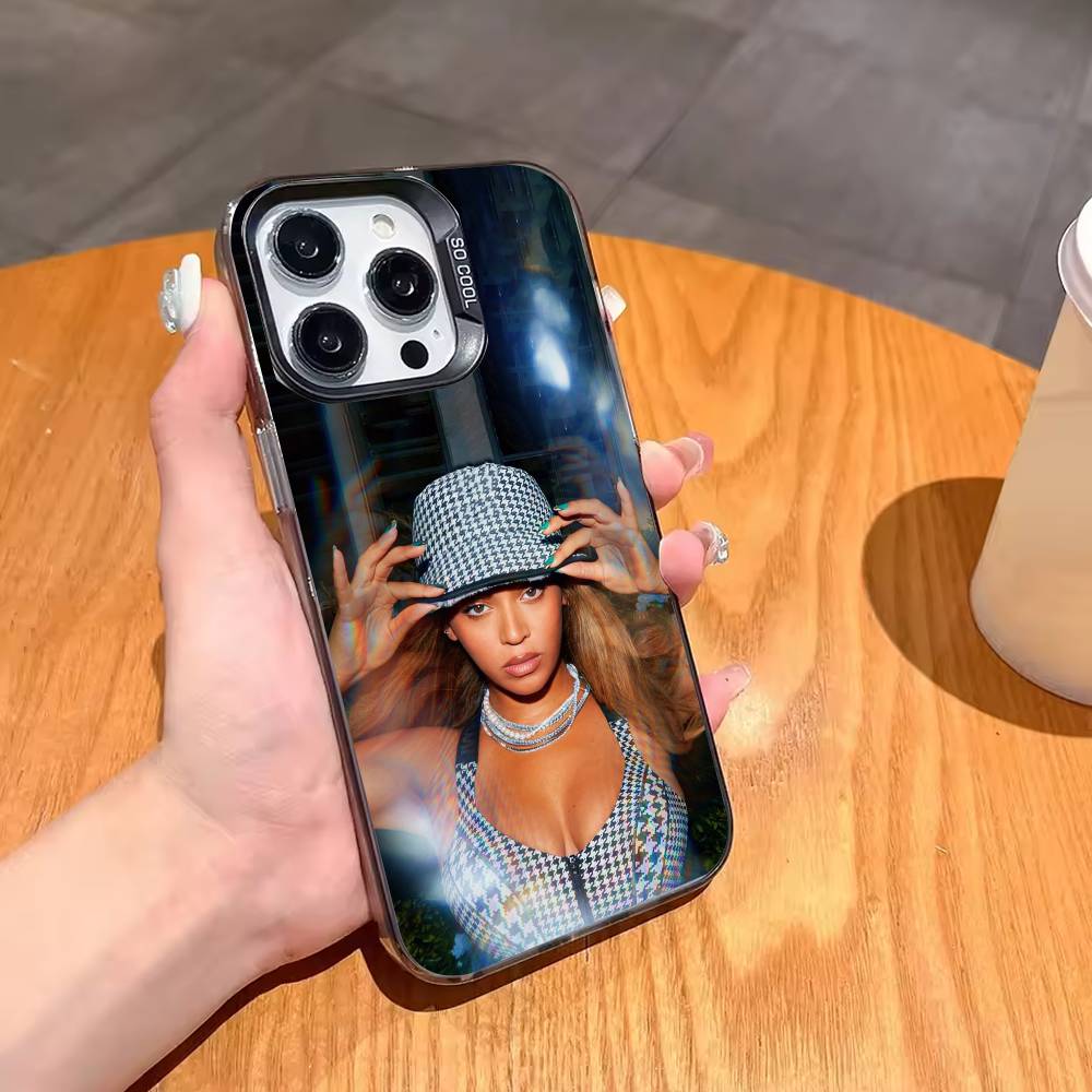 Чехол для телефона Singer B-Beyonce для iPhone 17, 16, 15, 14, 13, 12, 11, Pro, MAX Серый Матовый Силиконовый Черный Чехол