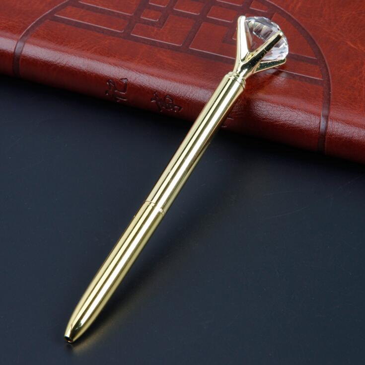 Шариковая ручка-роллер школьные канцелярские принадлежности свадебные канцелярские принадлежности кристалл алмаз металл розовое золото люксовый бренд спиннинг