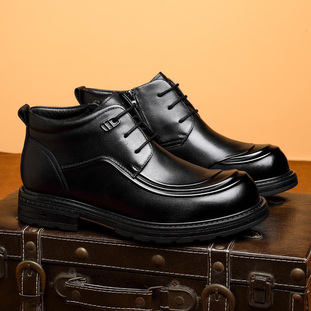 2025 осень и зима бархатные мужские ботинки мартин натуральная кожа высококачественные мужские ботинки первый слой воловьей кожи тренд высокие кожаные ботинки