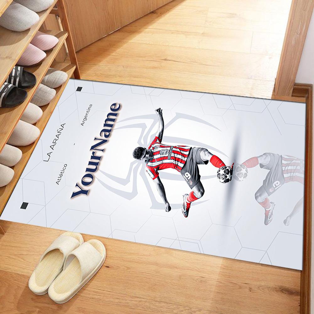 Atletico Madrid Customizable Name Carpet Suitable for Foyer Balcony Bedrooms Game Room Anti-slip Rug Office home decor Spiritual Gift