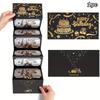 Black And Gold-Edged Birthday Gift Envelope With 6 Cash Slots And A Self-Sealing Design, Suitable For Both Cash And Cards