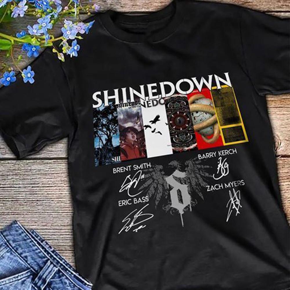 New Shinedown Band Collage signed T Shirt
