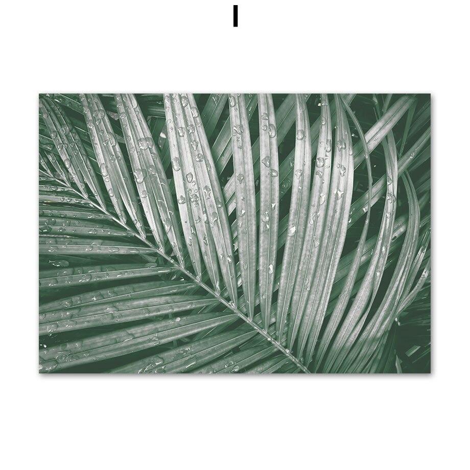 Тропическая монстера, пальма, абстрактная линия листьев, настенное искусство, холст, плакаты на скандинавскую тему, живопись и принты, настенные панно для декора гостиной