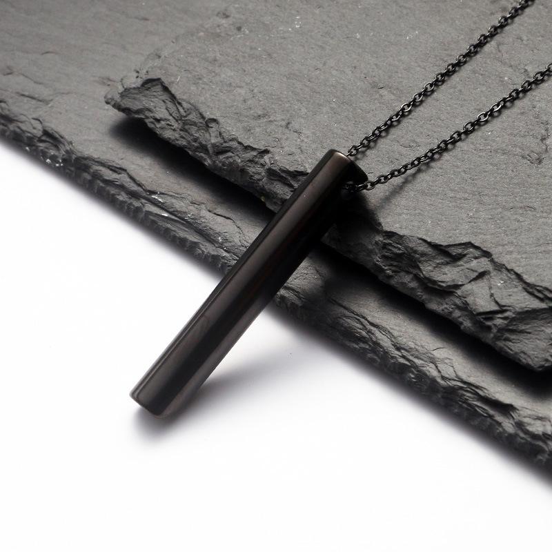 Stylish Titanium Steel Long Whistle Necklace - Regulates Breathing and Eases Stress