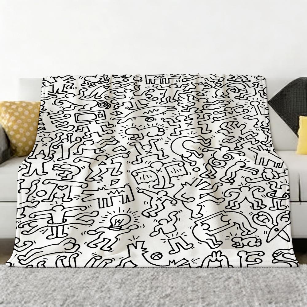 Artist K-Keith H-Haring Throw Soft Cozy Flannel Throw Blanket for Sofa Bedroom and More