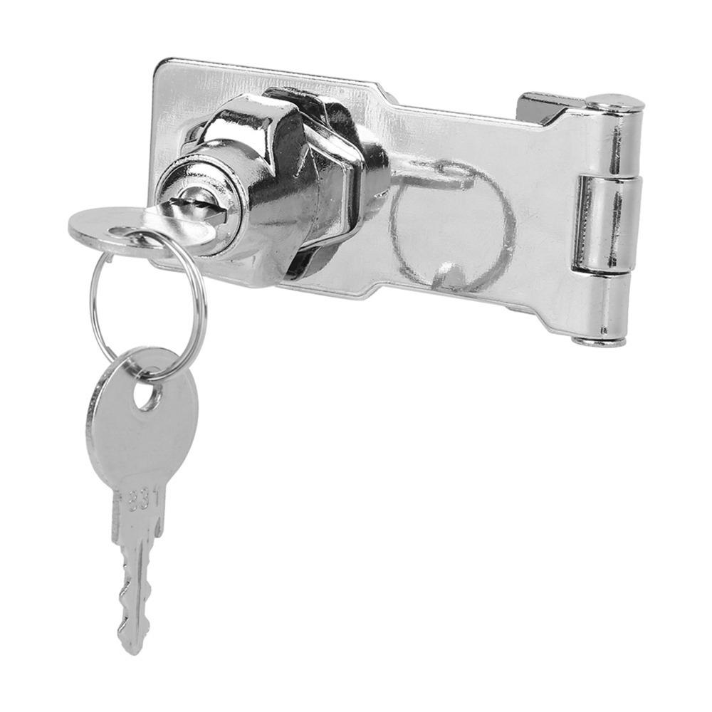 2pcs 3 Inch Keyed Hasp Lock Stainless Steel Door Hasp Lock Safety Locking Hasp Drawers