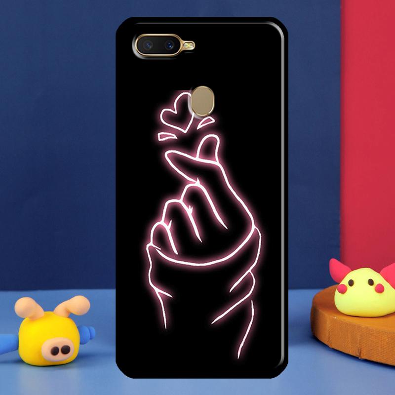 Чехол Kpop Пальцевое Сердце Для Oppo A96 A76 A16 A74 A94 A54 S A57 A77 A58 A78 A98 A5 A9 A91 A15 A17 A52 A72