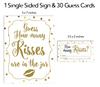 Inkdotpot How Many Kisses In The Jar Gold Confetti Bridal Shower Game 1 Sign + 30 Cards White