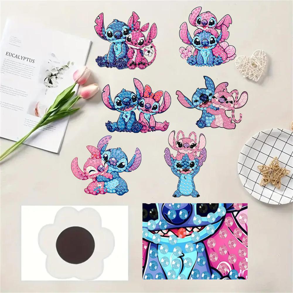 6Pcs Hugs and Kisses Series Diamond Art Fridge Magnet Diamond Painting Refrigerator Magnet DIY Fridge Stickers for Fridge Whiteboards