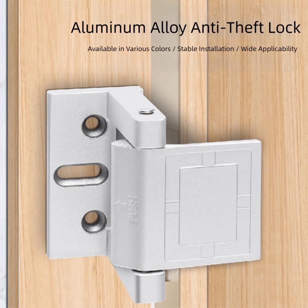 Aluminum Material Door Lock Reinforcement Design Door Bolt Invisible Door Chain  For Garage