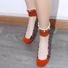 Cute Breathable Summer Pearl Spring Women Hosiery Short Socks Boat Socks Embroidery Flowers Socks