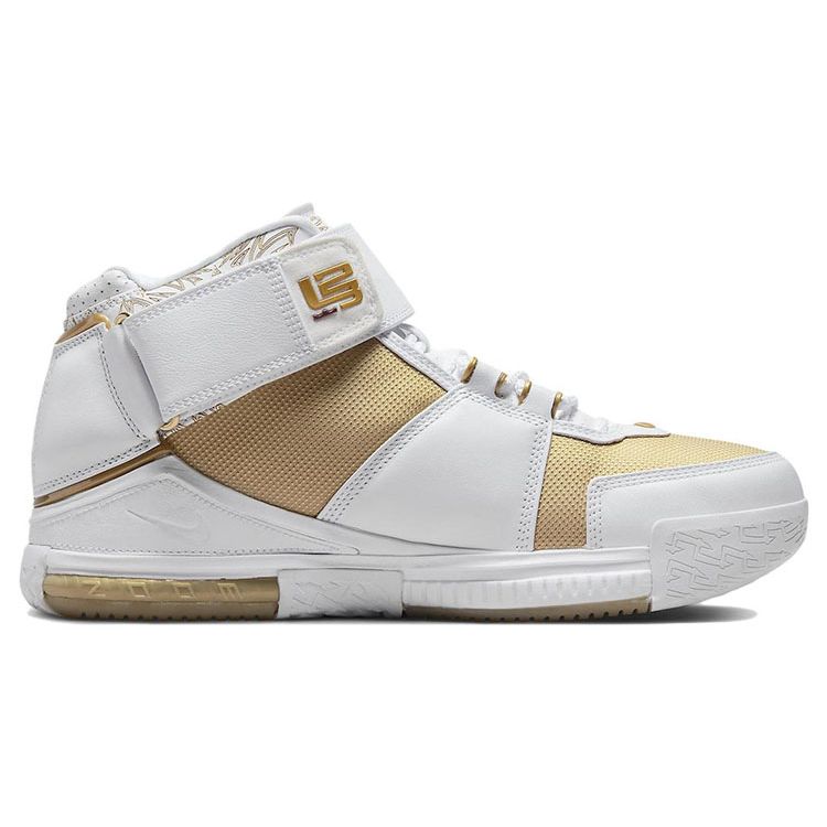 Nike Zoom Lebron 2 Retro Maccabi 2022 Мужские кроссовки Белый металлик-золотой Varsity-Crimson DJ4892-100