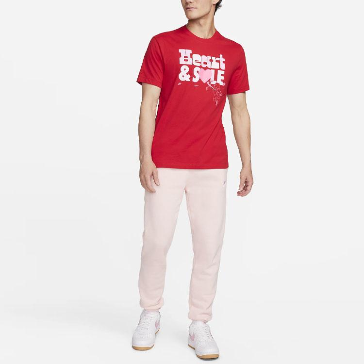 Nike Футболка с коротким рукавом и круглым вырезом, мужская, с принтом в виде букв, красная FQ3780-657