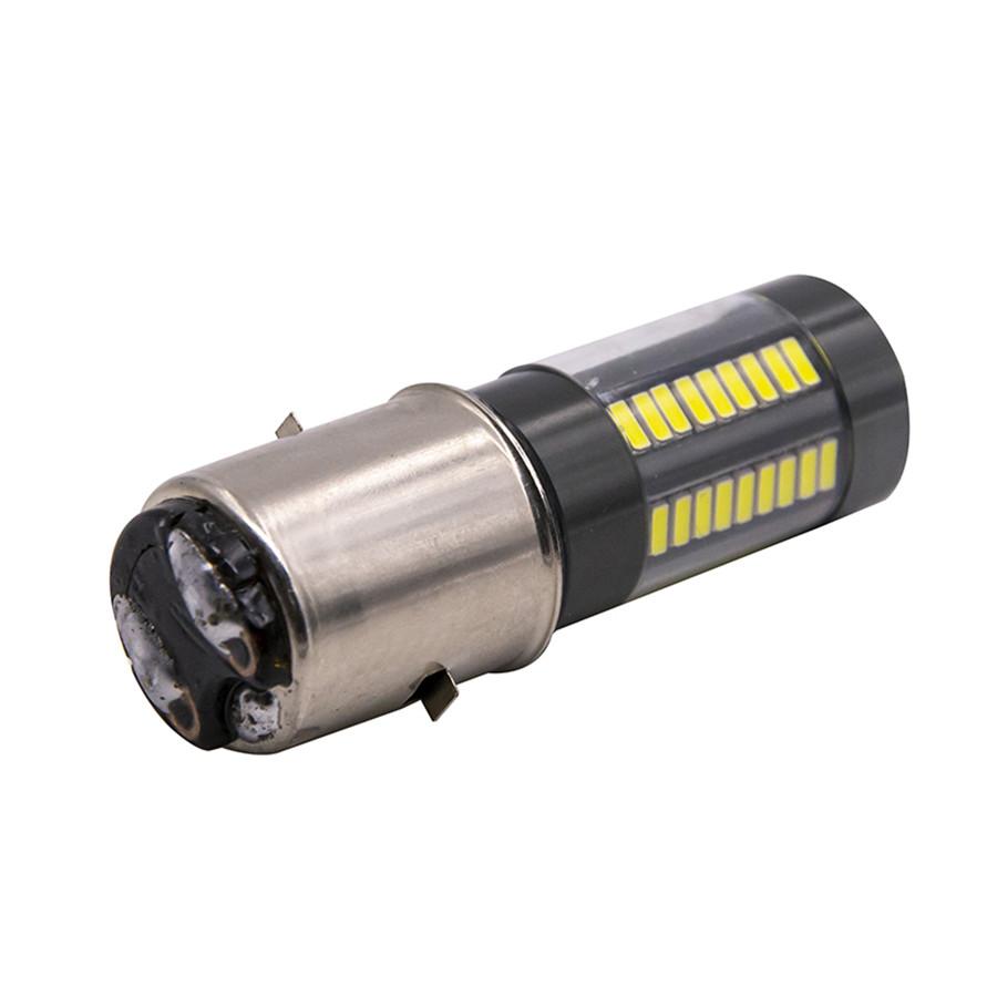 BA20D LED Headlight Bulb 100W 6-Side White 6000K 66LED 12V-24V Hi/Lo Beam Headlight DRL Fog Lamp Driving Light Bulb for Motorcycle