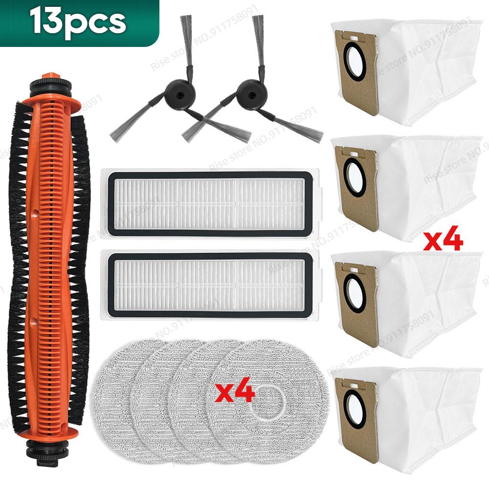 Compatible for ( Mijia Robot Vacuum Mop 5 Pro ) Accessories Main Brush Filter Dust Bag Mop Cloth Replacement Parts Kit