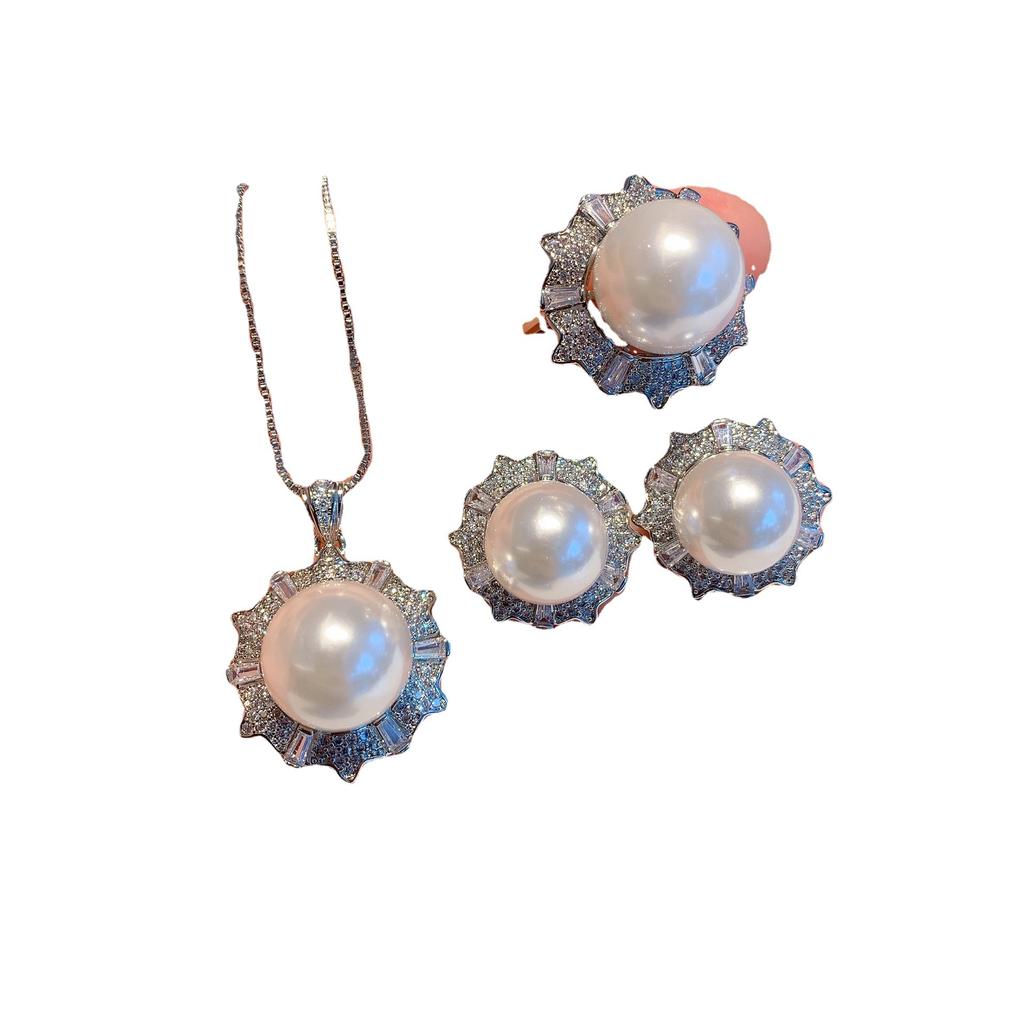 Australian Fritillary Pearl, Set, Pendant, Ring, Earrings, Women's