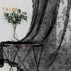 Lace Sheer Easy Universal Curtain To Install Vintage Floral Sheer Gothic Curtain Bedroom Luxury Light Filtering Drapes Window Treatment