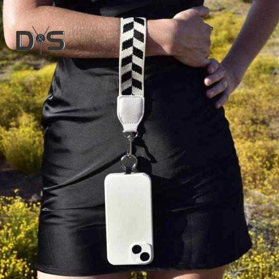 Mobile Phone Strap with Zippered Pouch Mini Card Holder Crossbody Adjustable Length Clip And Go Cellphone Hanging Strap
