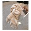 Long Plaid Scarf Tassel Wool Neckerchief Sweet Cashmere Scarf  Winter