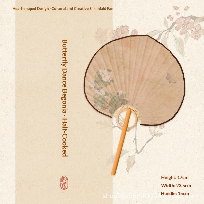 Wooden Shank Xuan Paper Fan Diy Calligraphy Handmade Vintage Group Fan Elegant Design Semi Mature Painting Hand Fan Female