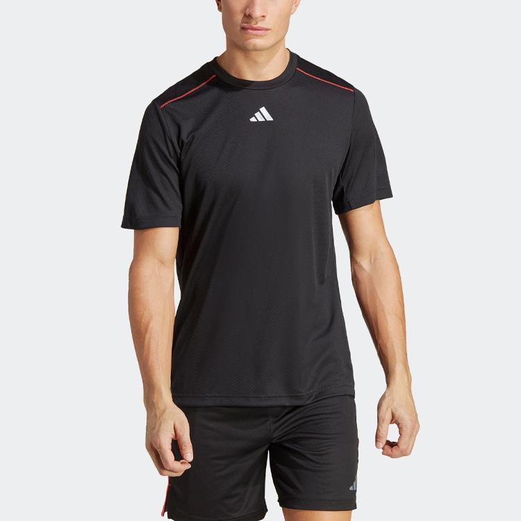 Adidas Футболка Workout Base Logo черная/прозрачная мужская уличная одежда IB7901