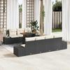 Garden Sofa Set with Storage 8 pcs Black Poly Rattan