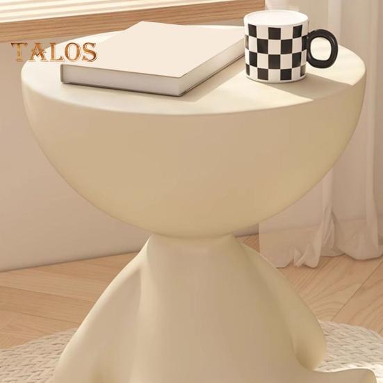 Flat Head Coffee Table with Storage Compartment Round End Table Bedroom Kitchen Living Room Small Space Sofa Bedside Nightstand Side Desk