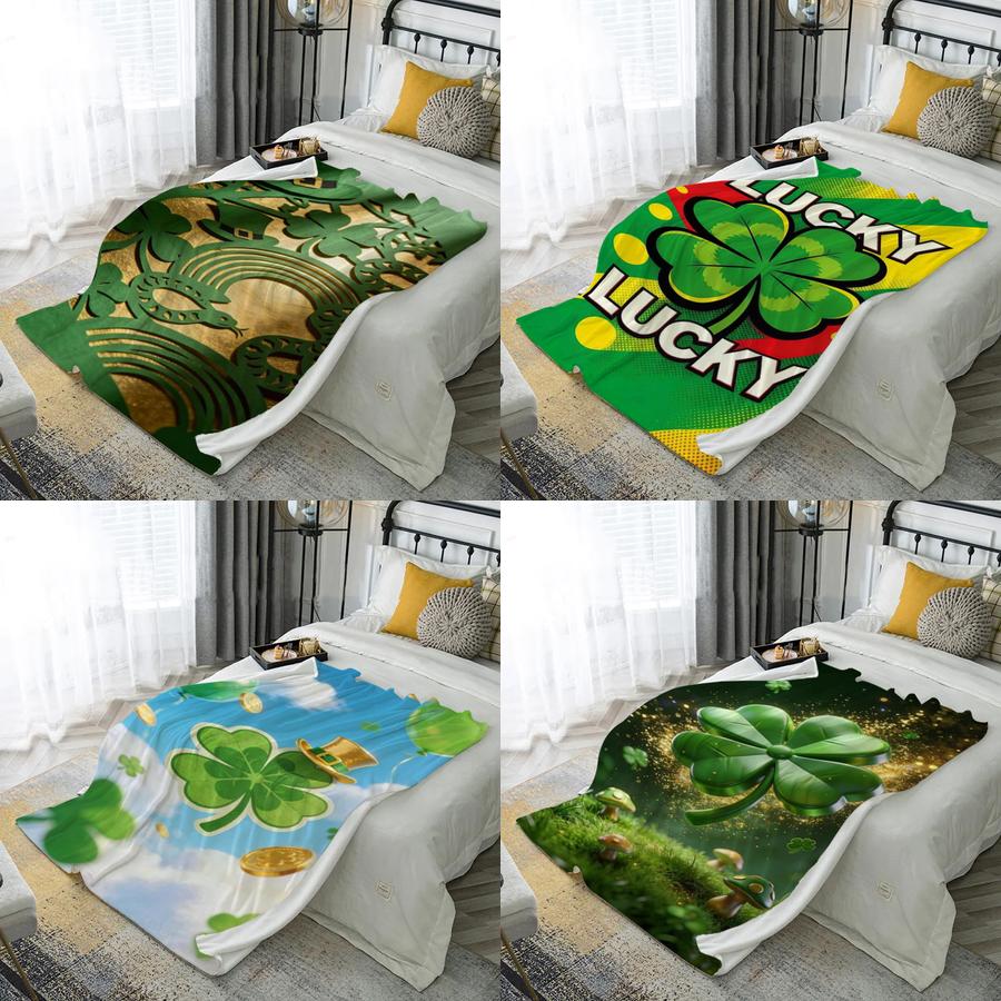 2D Colorful Pattern Blanket Microfiber Flannel Cover Blanket Bedroom Living Room Sofa Soft And Comfortable Home Decoration