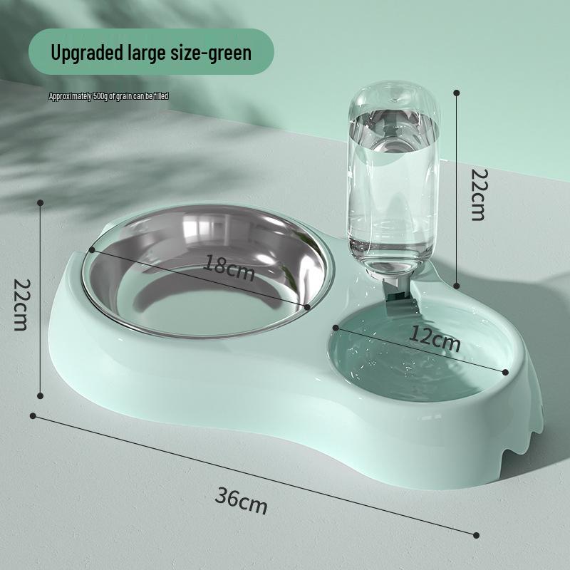 Automatic Cat Water Feeder & Dual Bowl Dispenser
