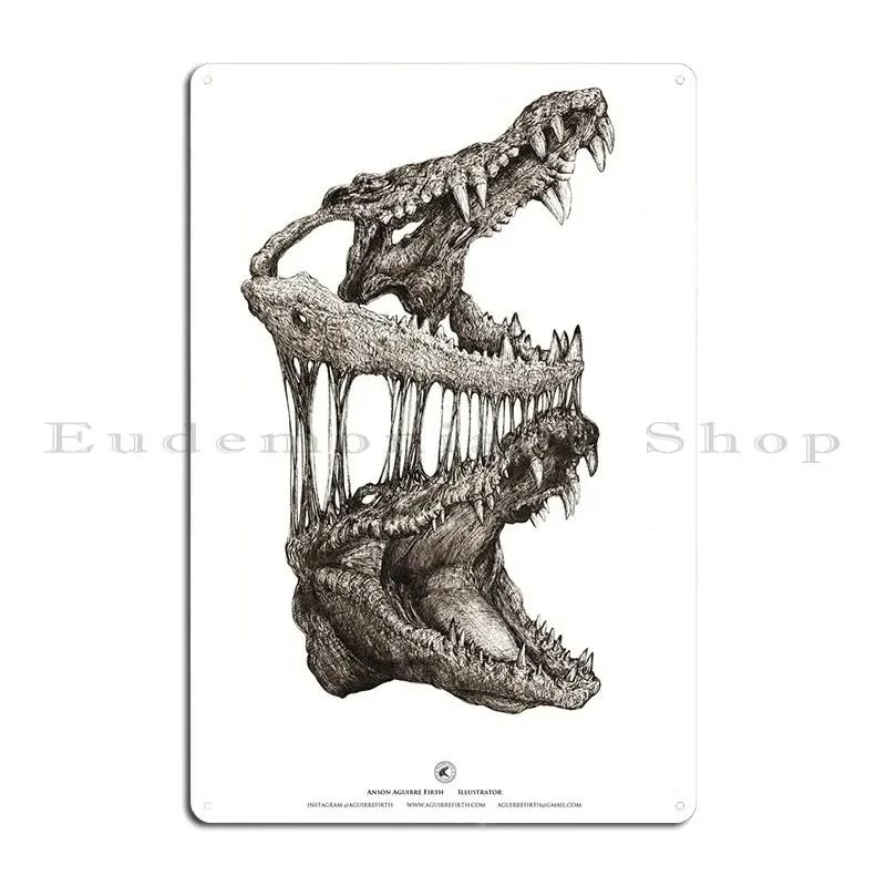 Crocodile Split Metal Plaque Poster Painting Garage Kitchen Custom Wall Cave Tin Sign Poster