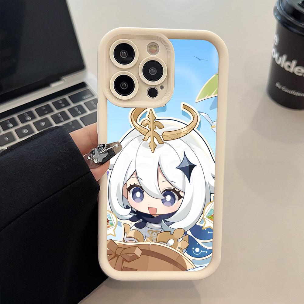 Чехол для мобильного телефона GI Paimon, утолщенный ТПУ, для iPhone 17 16 15 14 13 12 11 Air Pro Max Plus, цветной