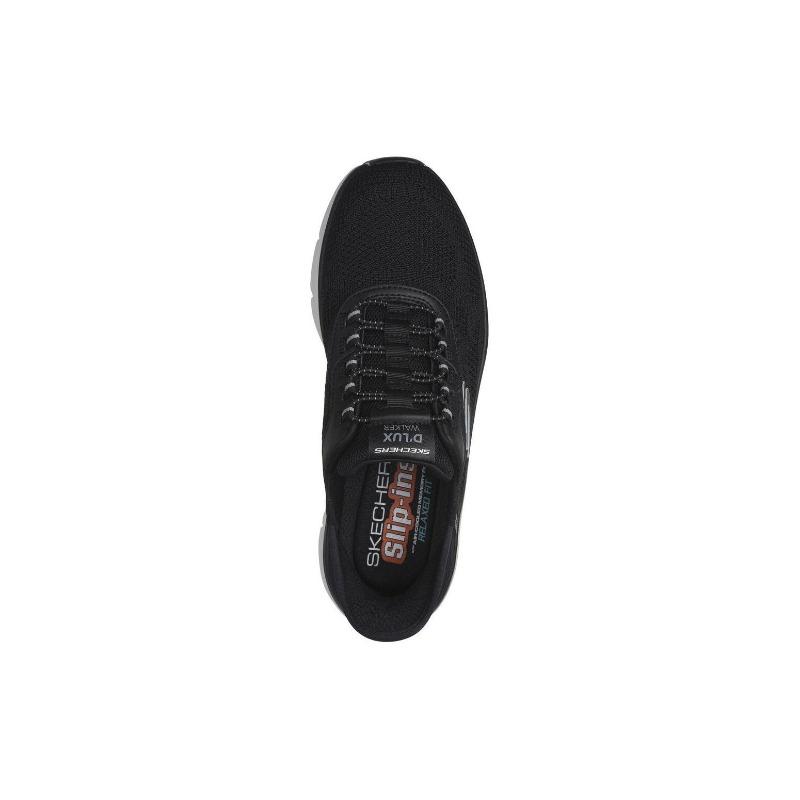 Skechers D'Lux Walker 2.0 Слипоны Мужские Ткань Синтетическая Кожа Амортизирующие Беговые Кроссовки Черно-Серые 232446-BKGY