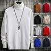 Spring and Autumn Trendy Men's Turtleneck Pullover Autumn and Winter Slim Solid Color Tops Shirts Plus Size Tops for Men M-3XL