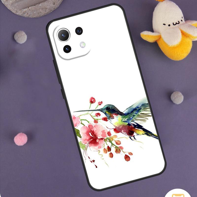 Hummingbird and Flowers Case For Xiaomi 14 Ultra 13 12 Lite 11T 12T 13T Pro POCO X6 M6 X3 X5 Pro M5s F3 F5 F6 Cover