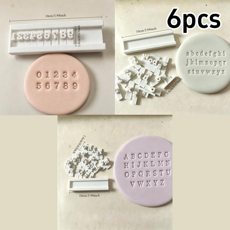 Ceramic Digital English Seal Set Clay Pottery Stamp Complete Alphabet Number Stamp Kit For Polymer Model Clay Air Dry Diy Craft