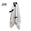 Outdoor Spooky Yard Ornaments Scary Ghost Decor, Bat Print Hanging Decor for Porch Lighted Ghosts Tree, Glow-in-the-Dark Halloween Decoration