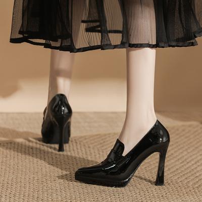 1-1 Осень новый колледж стиль заостренный носок тонкий каблук высокие каблуки женские водонепроницаемая платформа не устают ноги туфли-лодочки женские