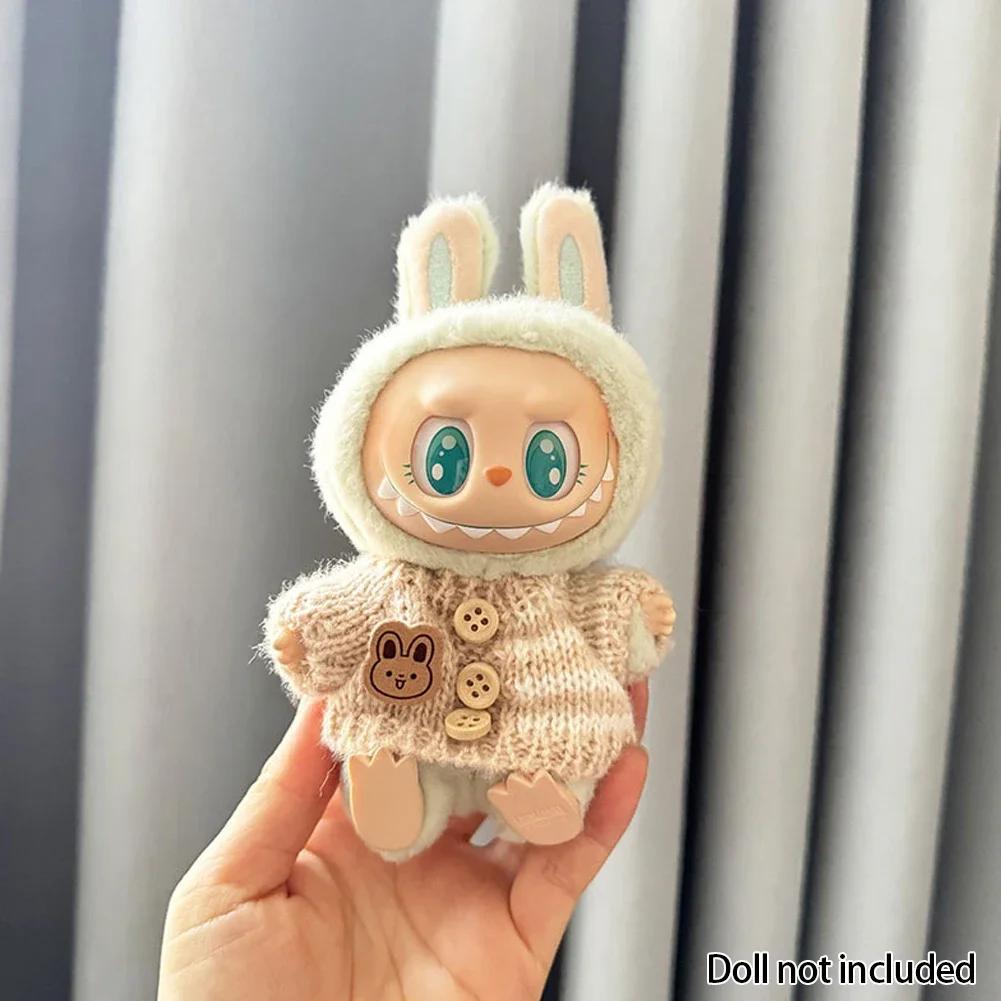 Для 15-17 см v1v2 Labubu Одежда наряд Labubu Сидящий медведь для вечеринки Этикетка шарф шляпа сумка куклы аксессуары милые украшения