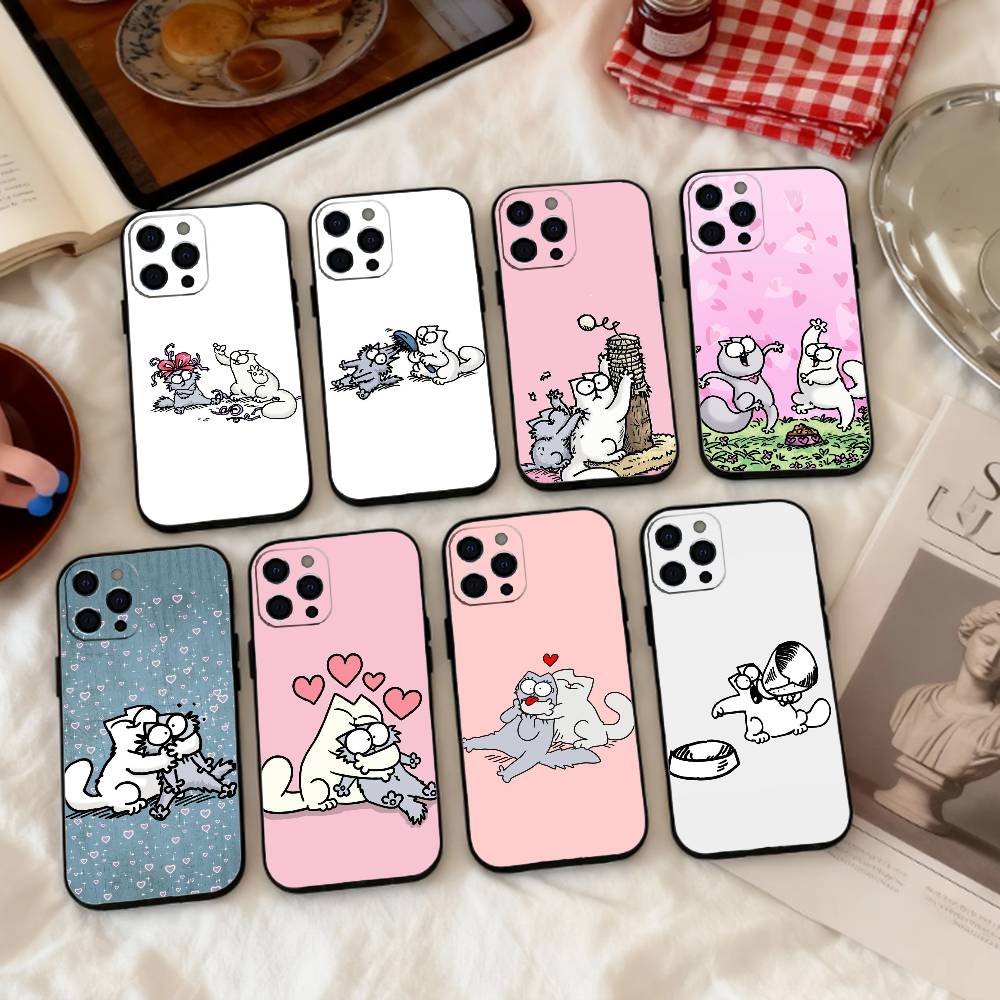 МИЛЫЕ S-Симонс И C-Кошки Чехол Для Телефона Силиконовый Мягкий Для IPhone 17 16 15 14 13 12 11 X XR Plus Pro Max Plus