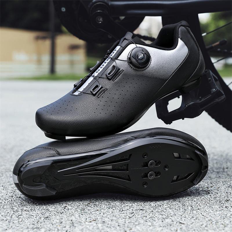 Single buckle road car lock shoe set breathable unlocked cycling shoes flat-soled power bicycle shoes