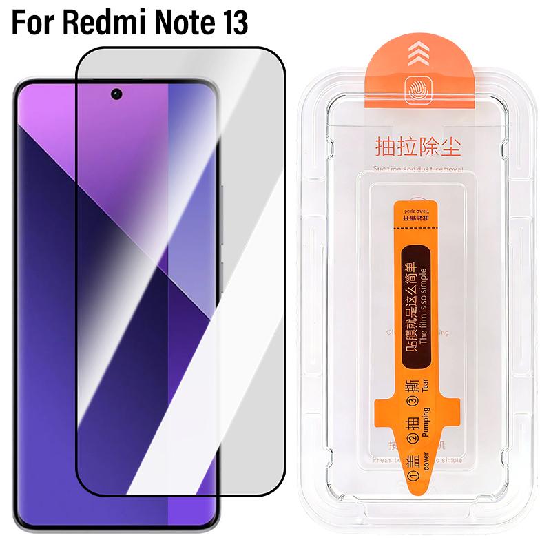 1/2/3 комплекта Закаленное стекло твердостью 9H Быстрый комплект для установки Для Redmi Note 14 13 13R 13Pro 4G 5G HD Прозрачные пленки-защитные экраны